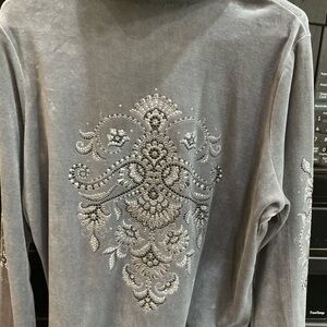 Christine Alexander Charcoal Velour Ensemble Set